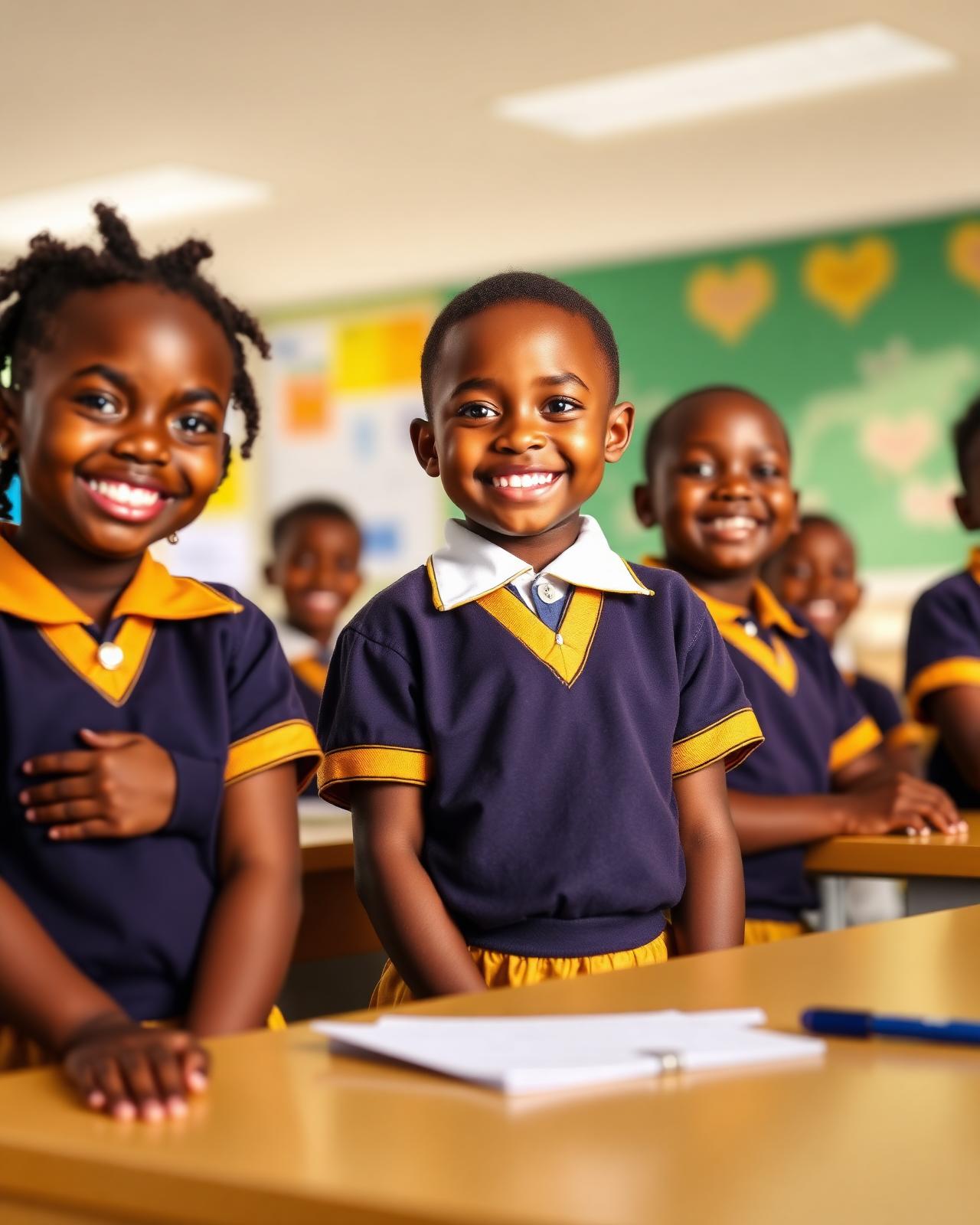 Niinaa International School students smiling in class
