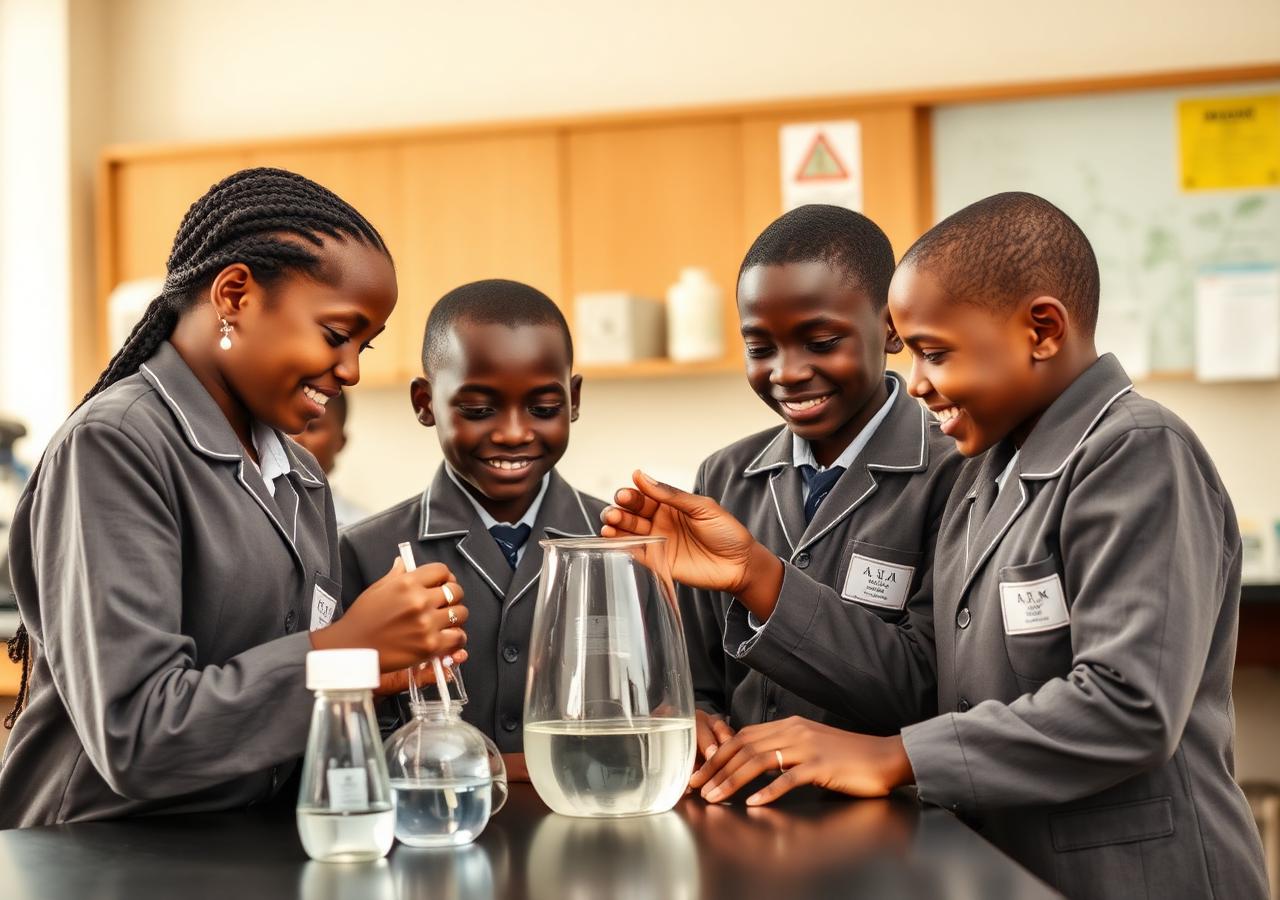 Students conducting a science experiment